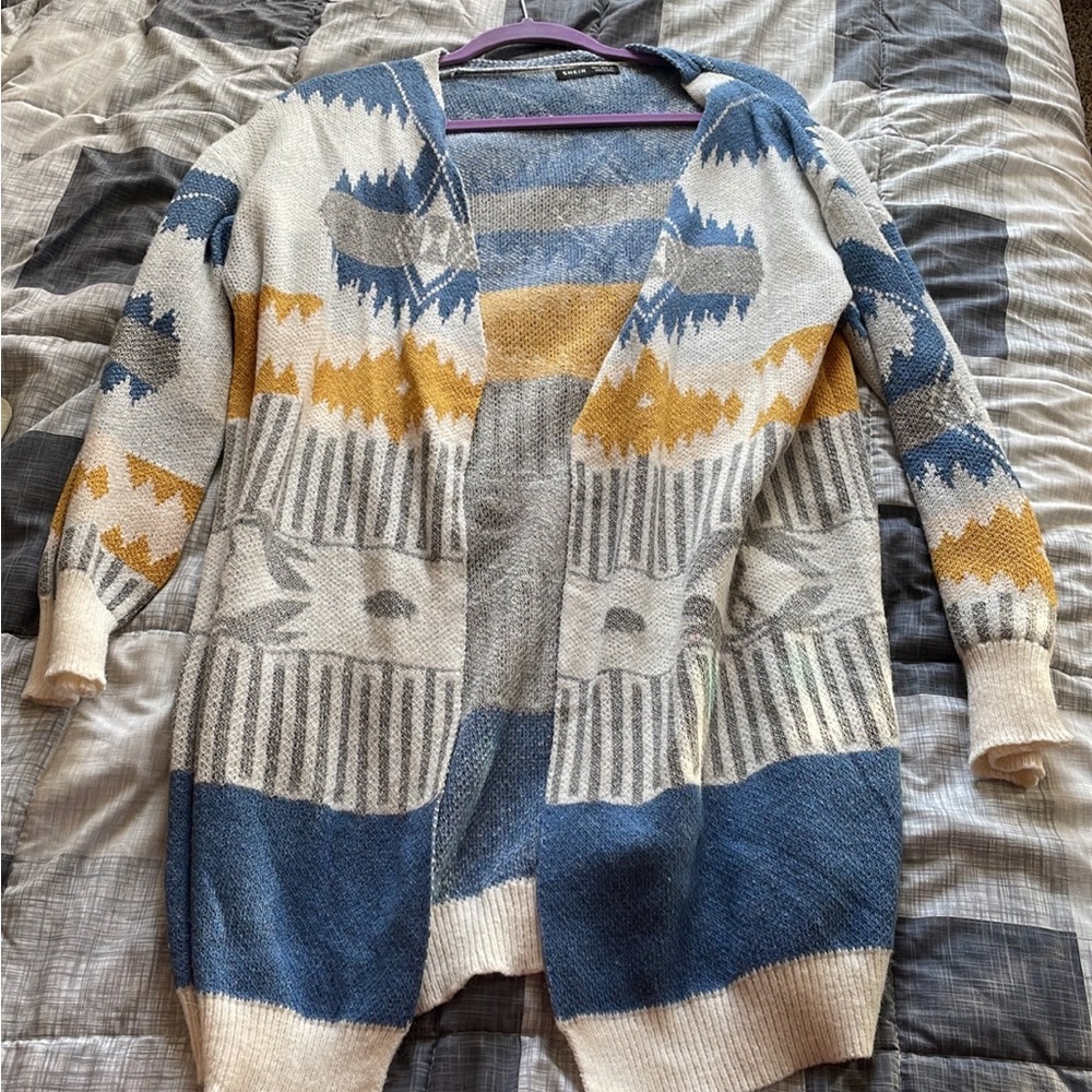 Aztec print cardigan